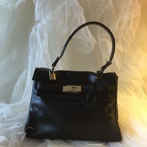 Saks Fifth Ave vintage Hermes-esque Kelly Bag